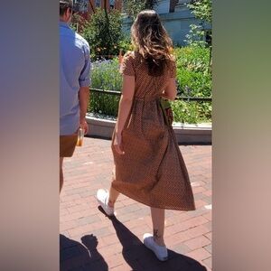 Christy Dawn “The Dawn” dress | size XS | brown, cream, pink